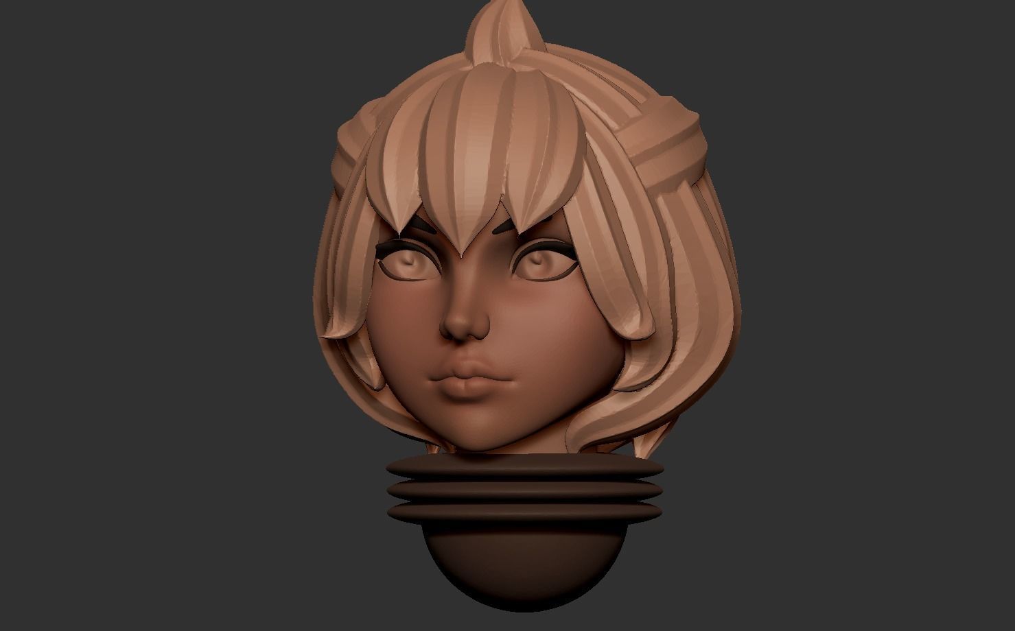 Anime set of Space nuns alternative heads 3D print model_22