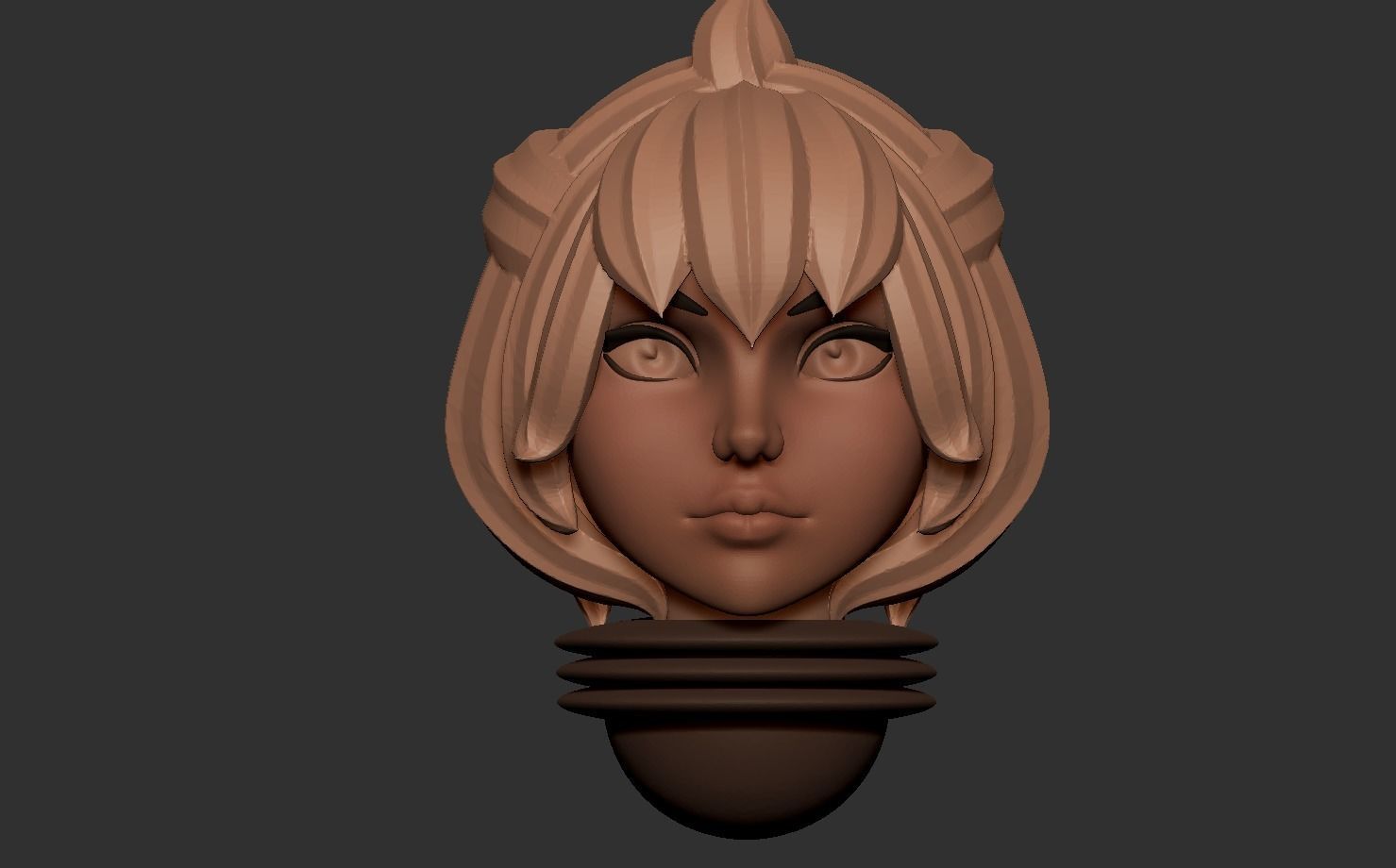 Anime set of Space nuns alternative heads 3D print model_21