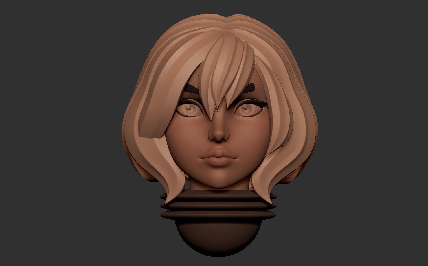 Anime set of Space nuns alternative heads 3D print model_12