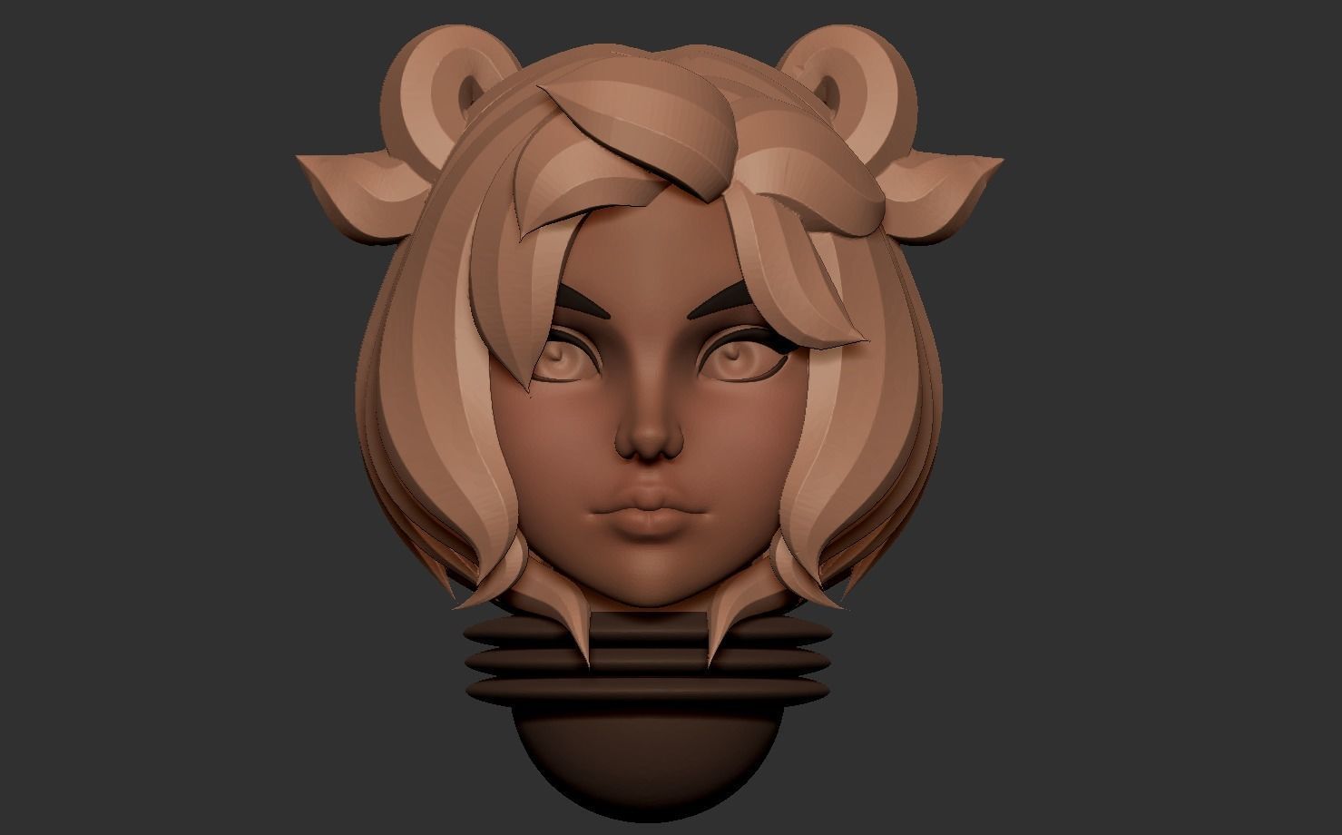 Anime set of Space nuns alternative heads 3D print model_2