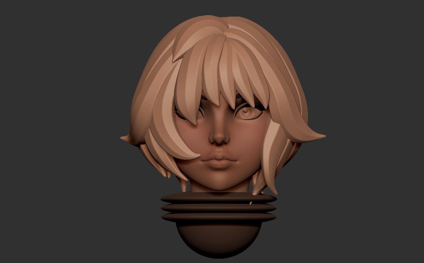 Anime set of Space nuns alternative heads 3D print model_17