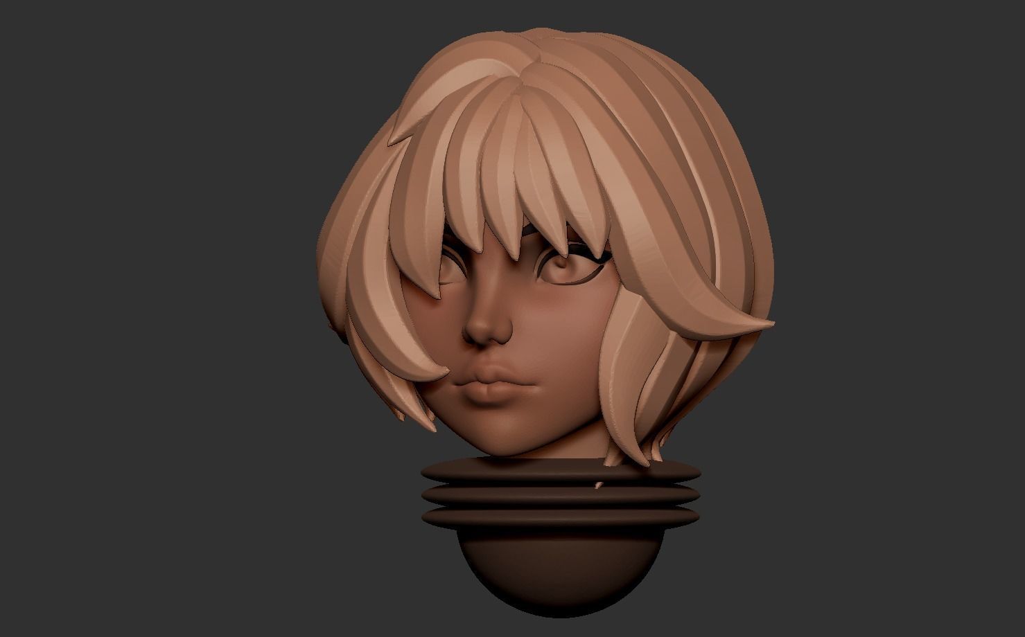 Anime set of Space nuns alternative heads 3D print model_18