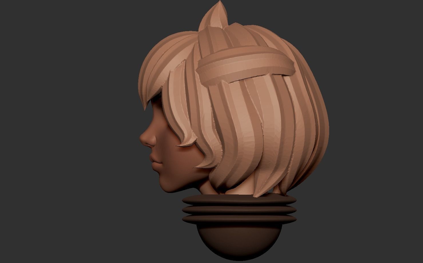 Anime set of Space nuns alternative heads 3D print model_24