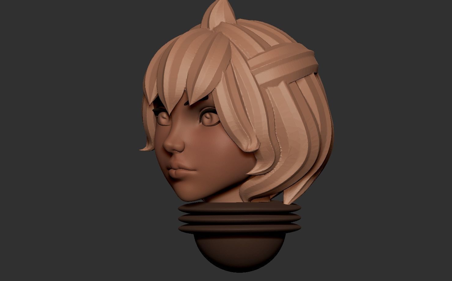 Anime set of Space nuns alternative heads 3D print model_23