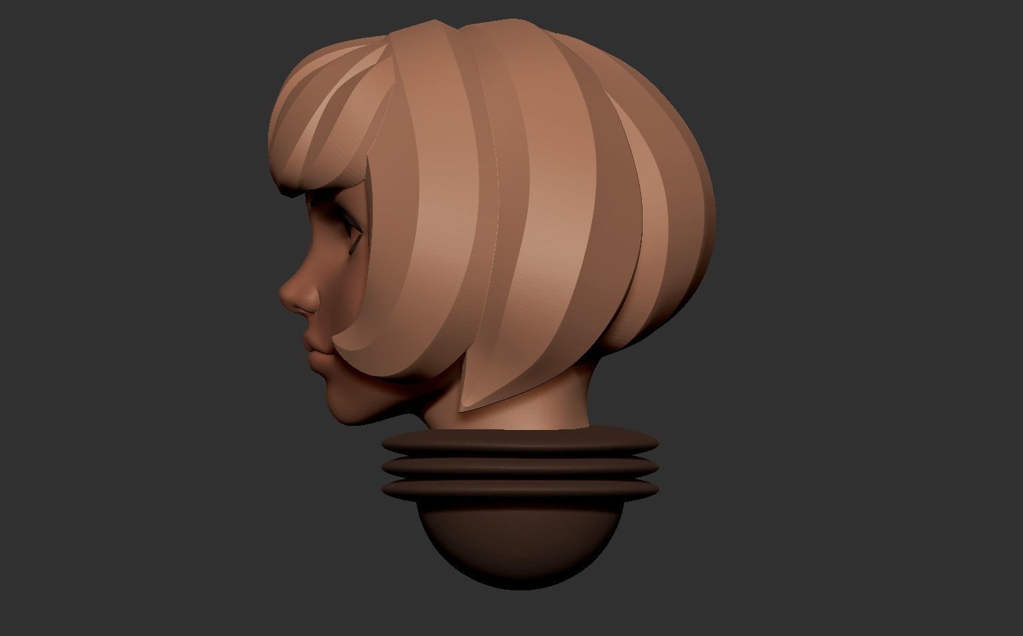 Anime set of Space nuns alternative heads 3D print model_9