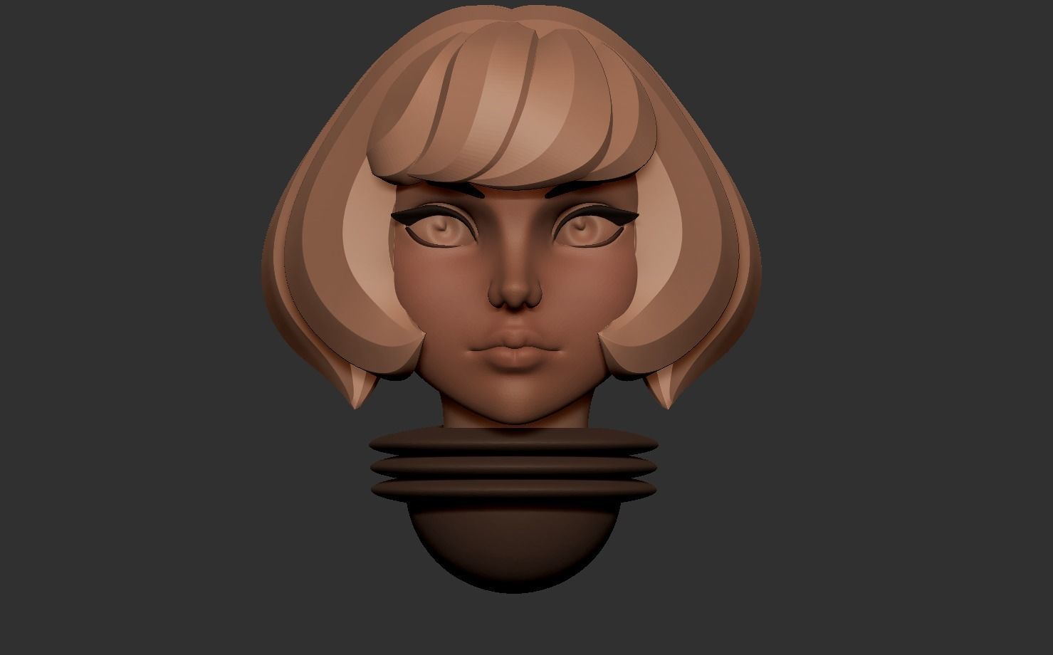 Anime set of Space nuns alternative heads 3D print model_7