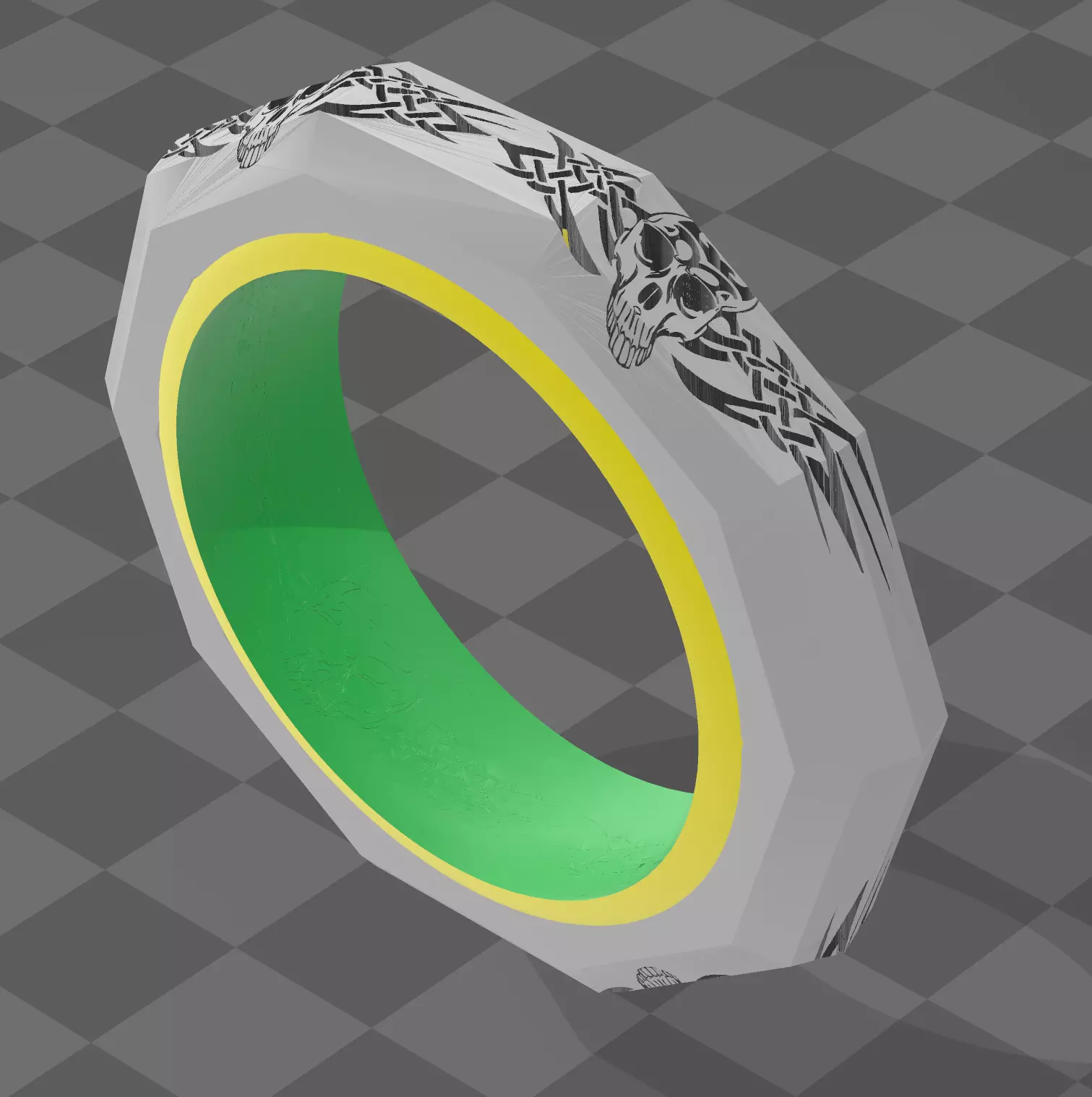 Tribal Skull Ring 3D print model_0