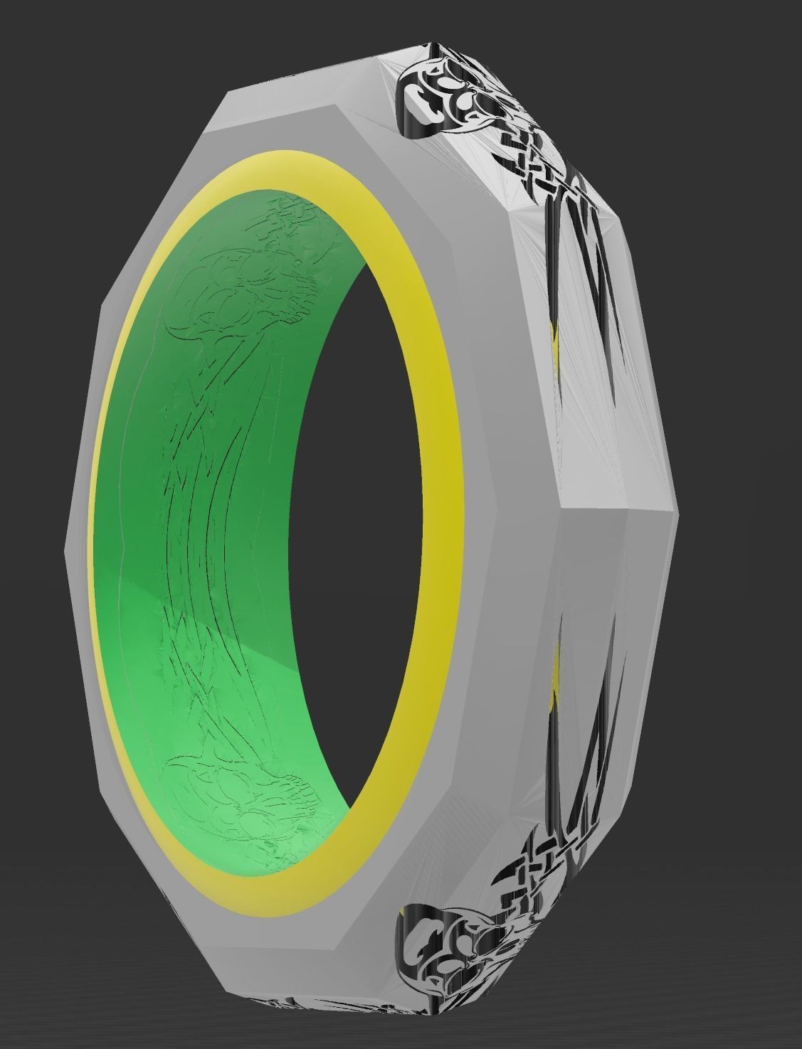Tribal Skull Ring 3D print model_3