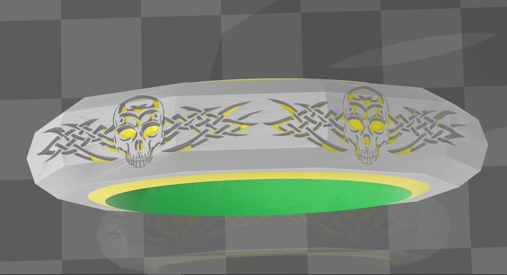 Tribal Skull Ring 3D print model_5