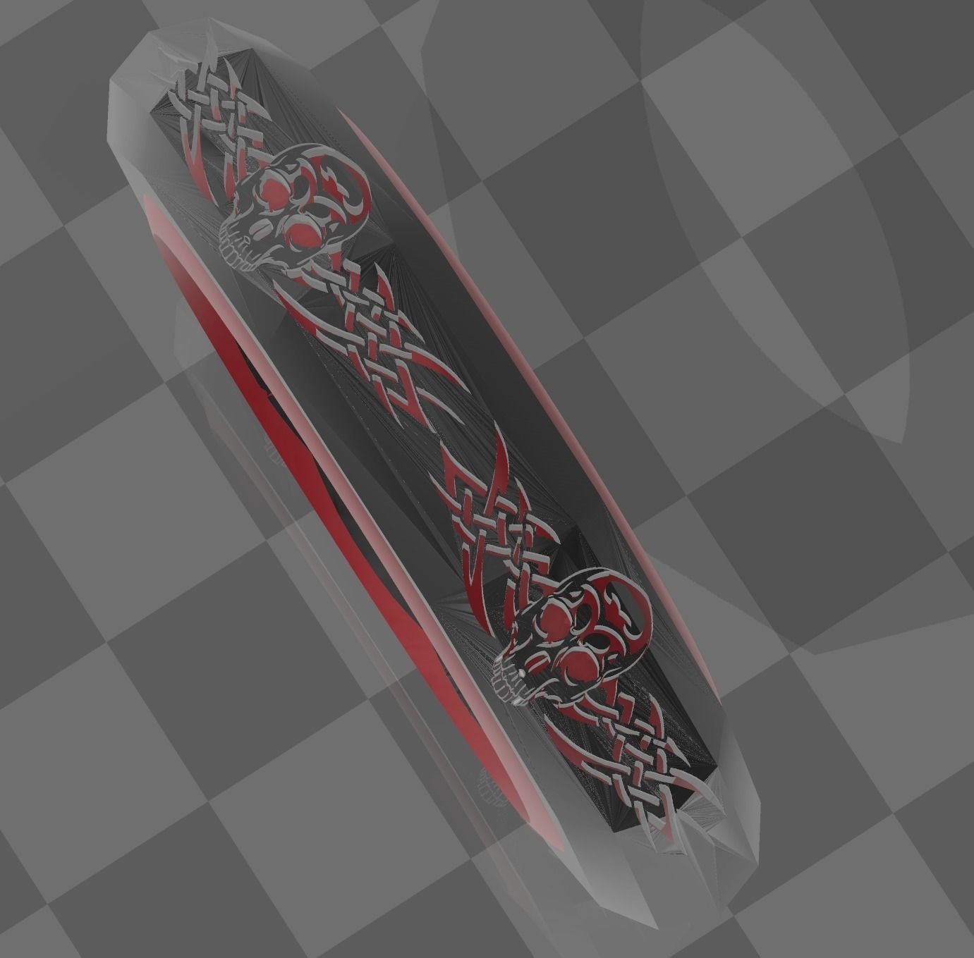 Tribal Skull Ring 3D print model_2