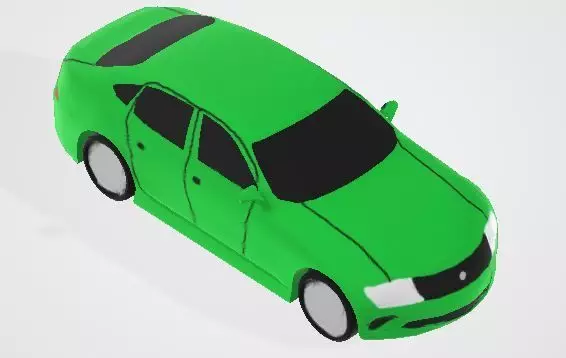 3D Sedan car Free low-poly 3D model