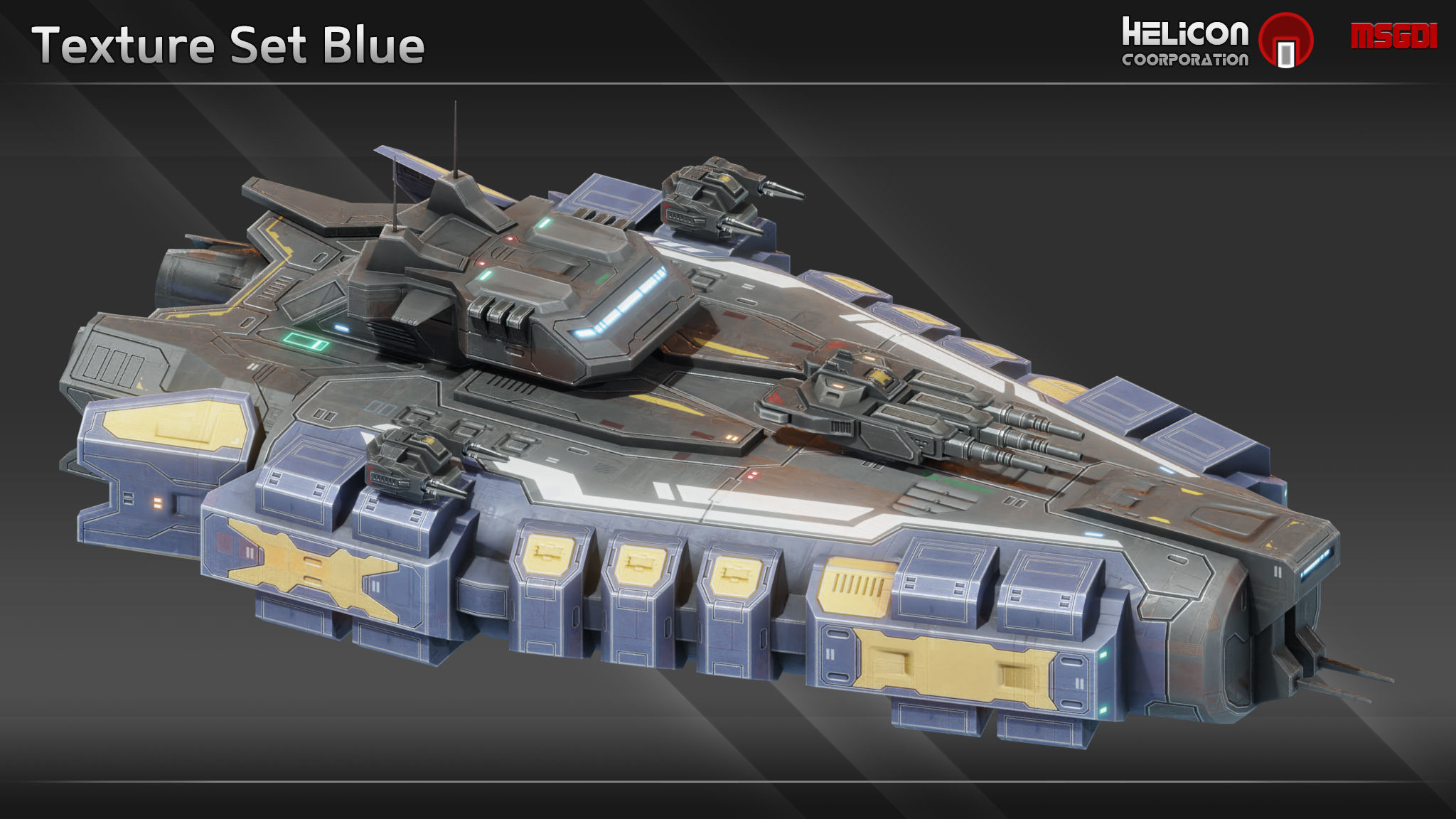 Brute Class Frigate Low-poly 3D model_9