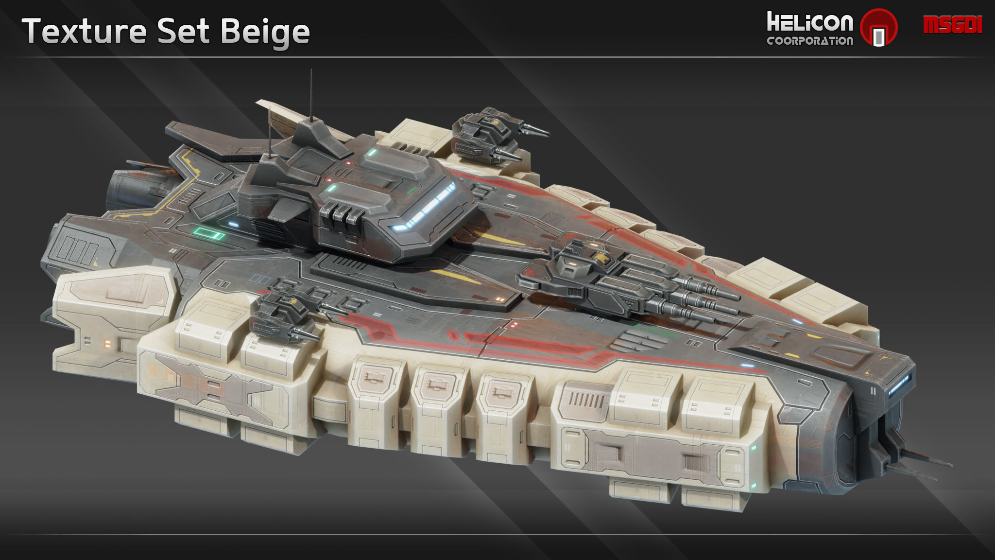 Brute Class Frigate Low-poly 3D model_7