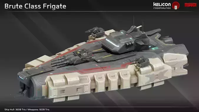Brute Class Frigate Low-poly 3D model