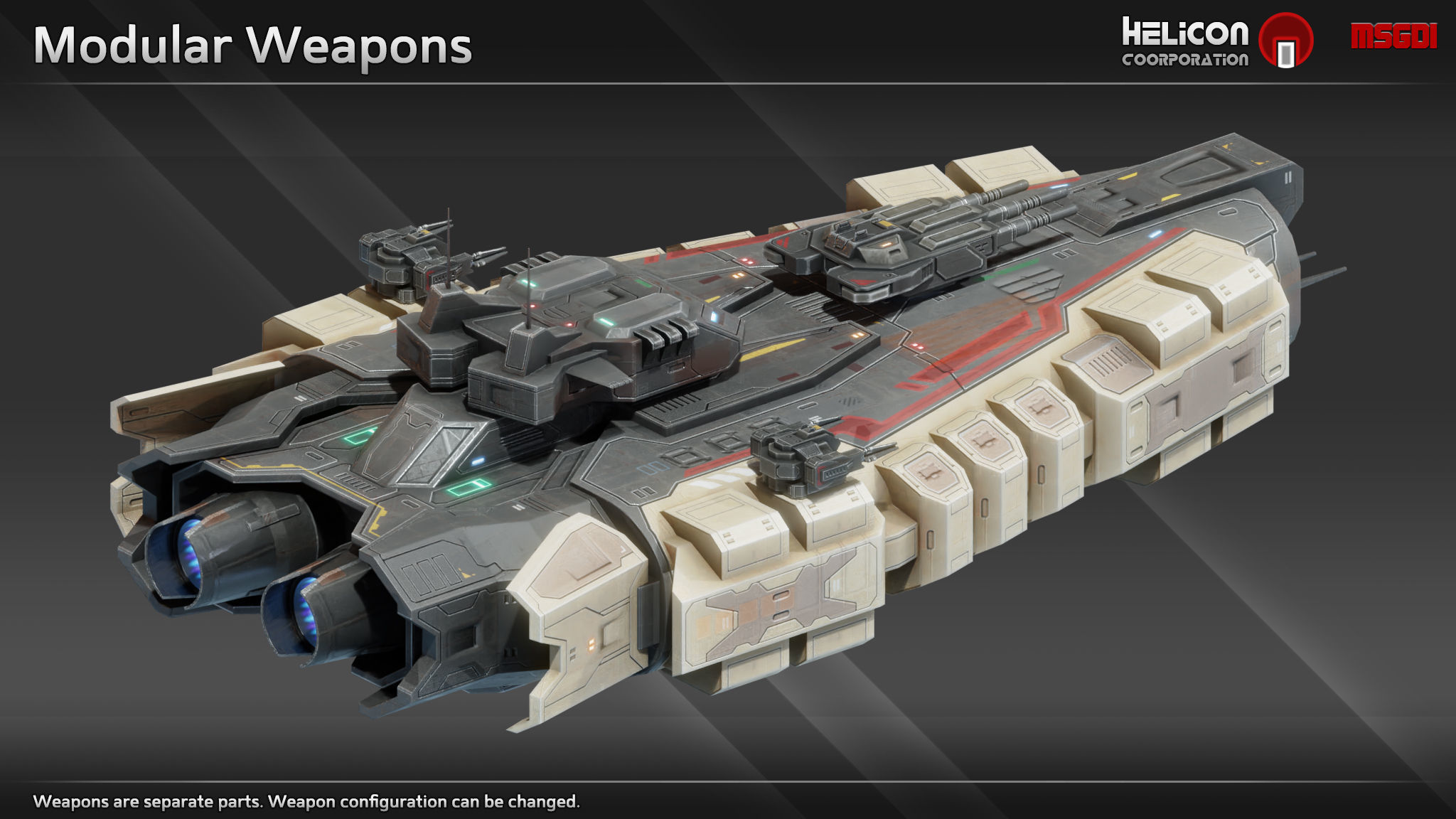 Brute Class Frigate Low-poly 3D model_5