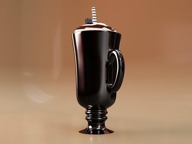 Moca Mix - Coffee Chocolate and Chantilly 3D model 4