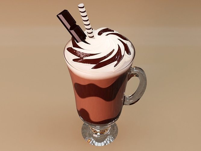 Moca Mix - Coffee Chocolate and Chantilly 3D model 5