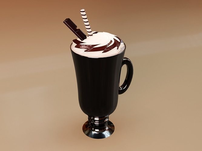 Moca Mix - Coffee Chocolate and Chantilly 3D model 3