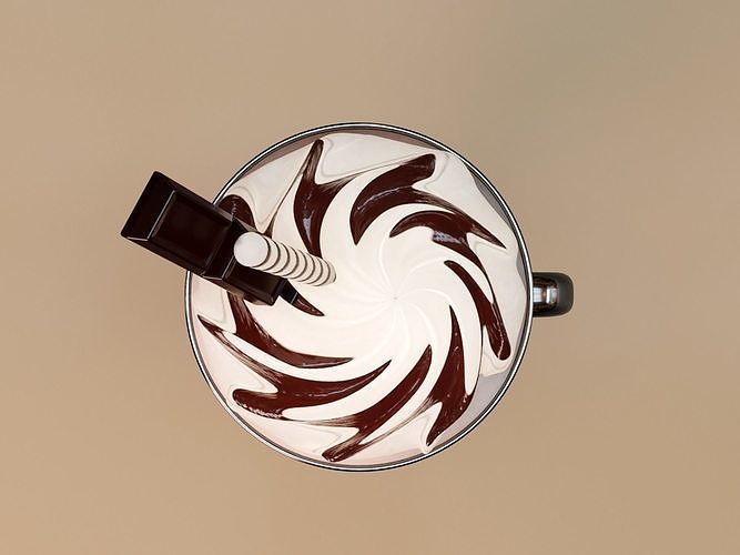 Moca Mix - Coffee Chocolate and Chantilly 3D model 6