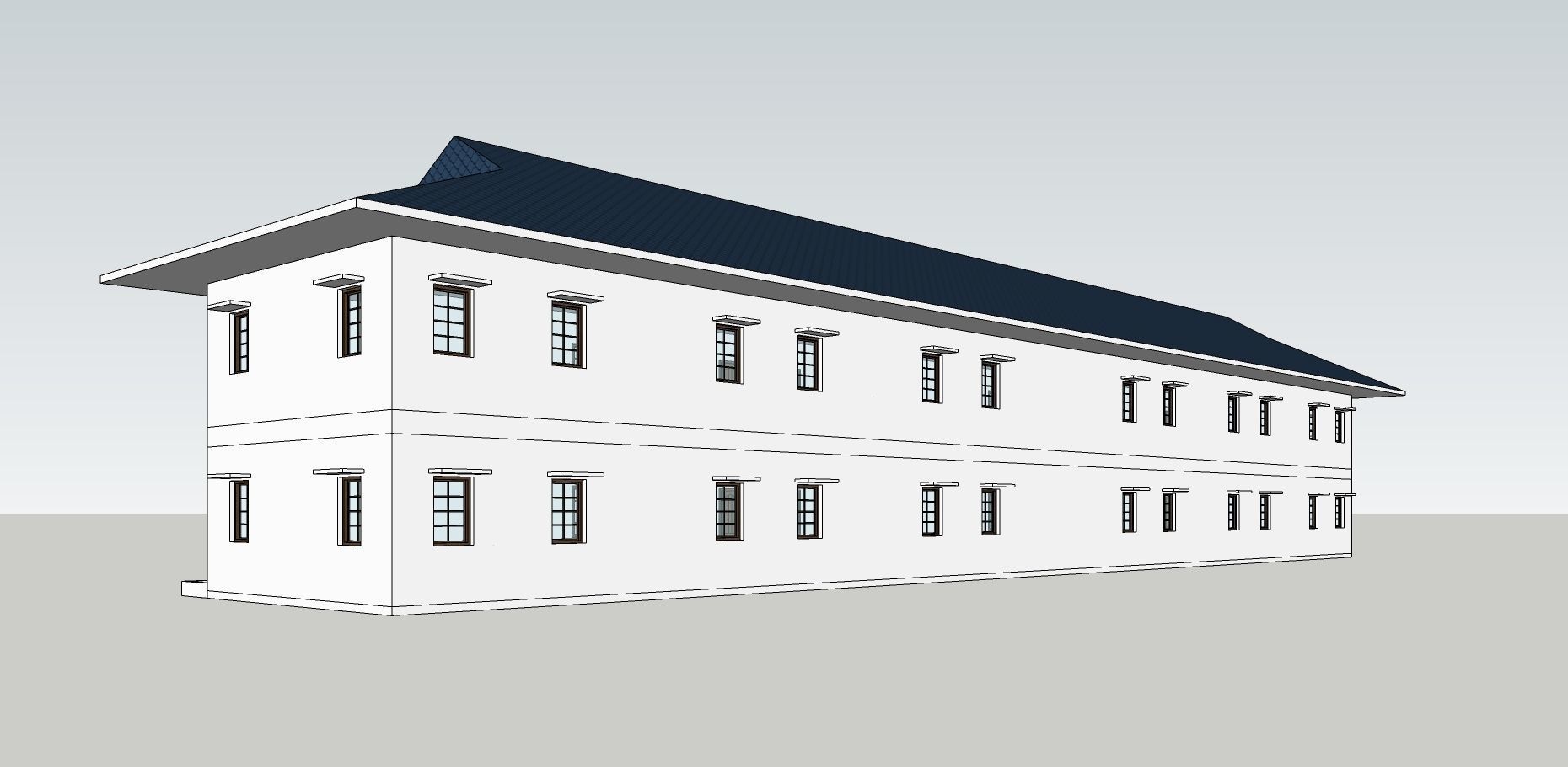 8 Unit Apartment Affordable Social Housing Building Architecture Low-poly 3D model_5