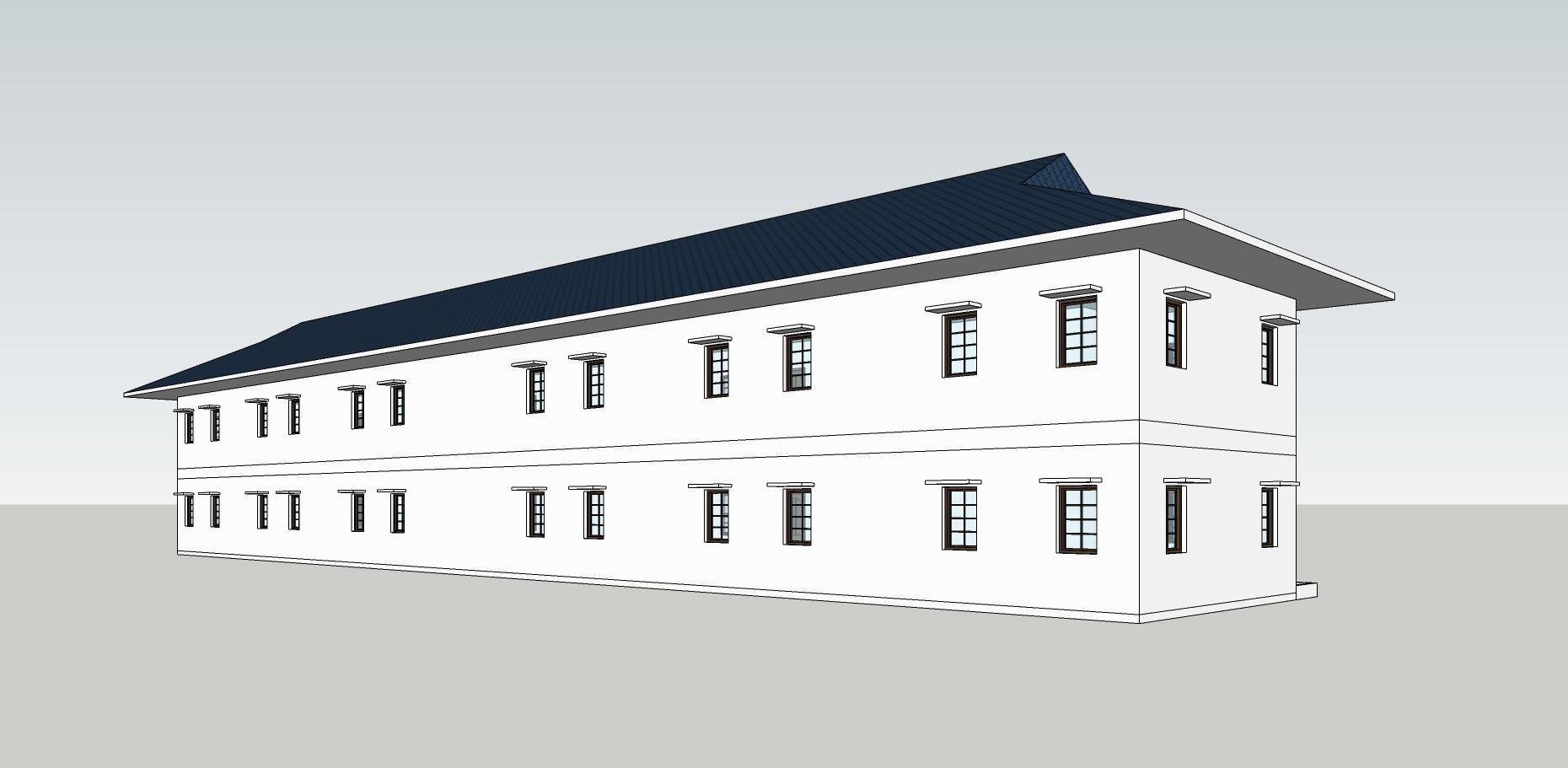 8 Unit Apartment Affordable Social Housing Building Architecture Low-poly 3D model_4