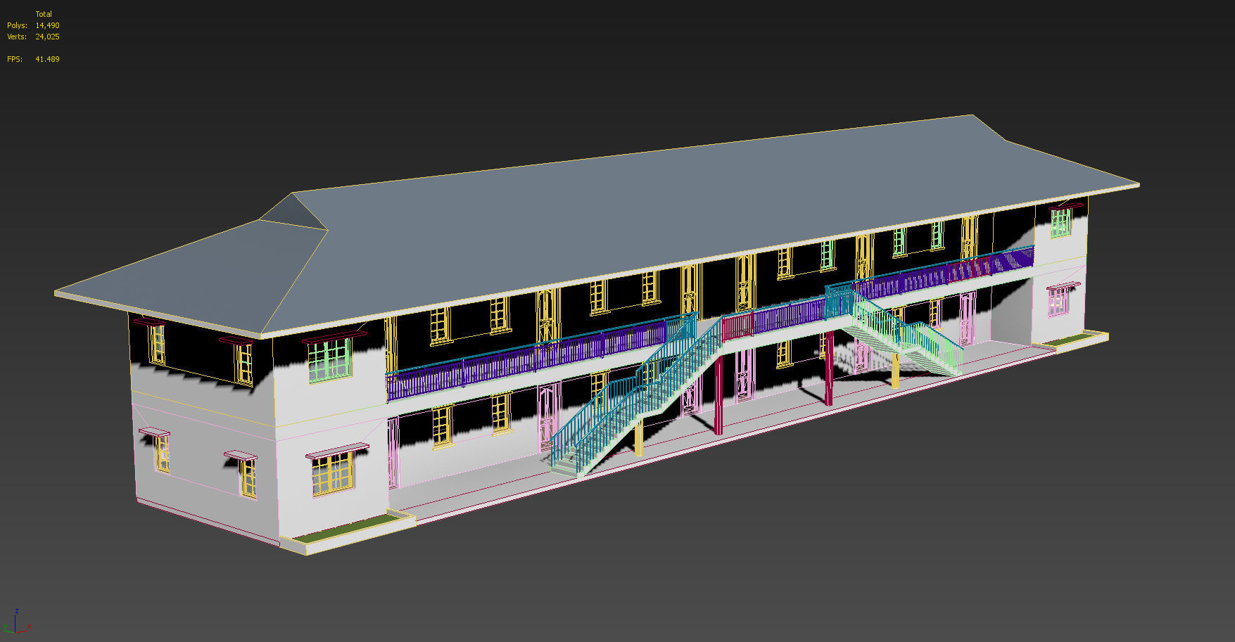 8 Unit Apartment Affordable Social Housing Building Architecture Low-poly 3D model_8