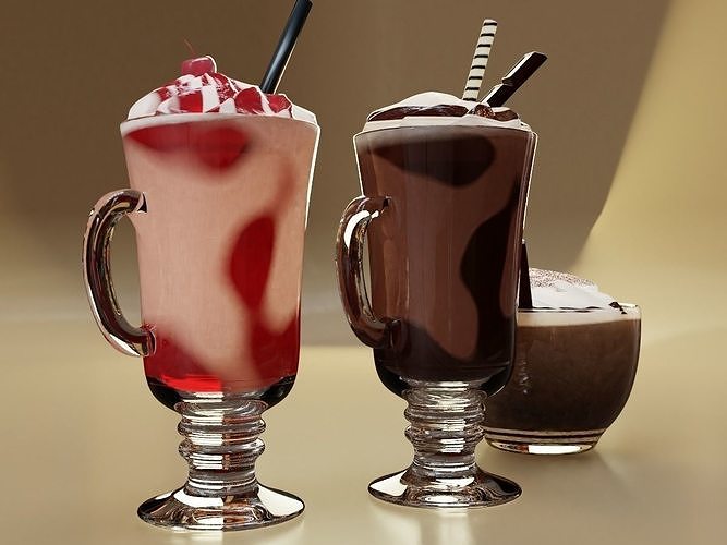Classic Milkshake Moca Mix Coffee and Hot Chocolate Cup 3D model 2