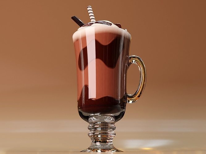 Classic Milkshake Moca Mix Coffee and Hot Chocolate Cup 3D model 4