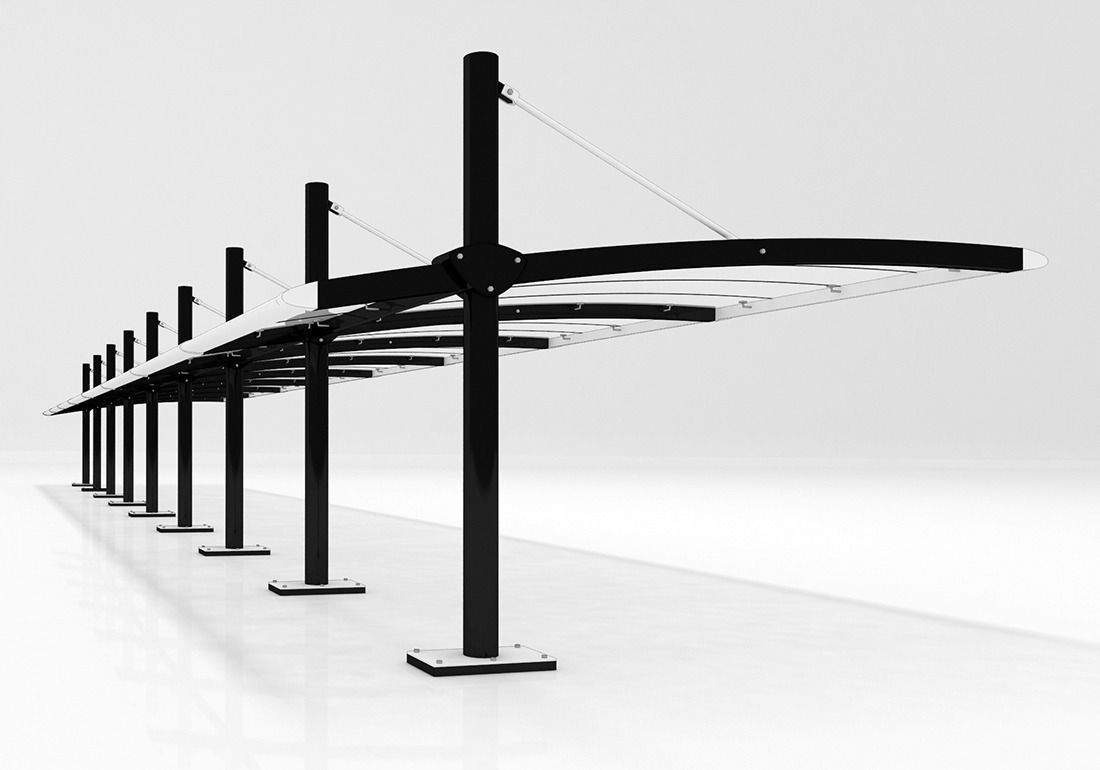 Covered parking 3D model_4