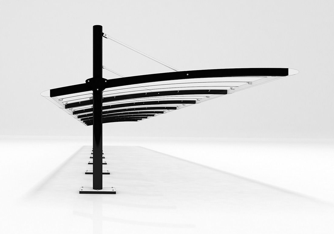 Covered parking 3D model_3