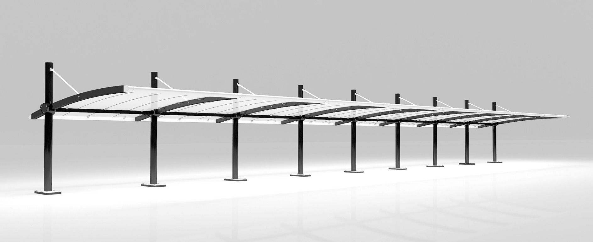 Covered parking 3D model_5