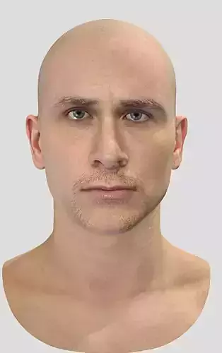 Full SCANNED head with facial Rig Low-poly 3D model