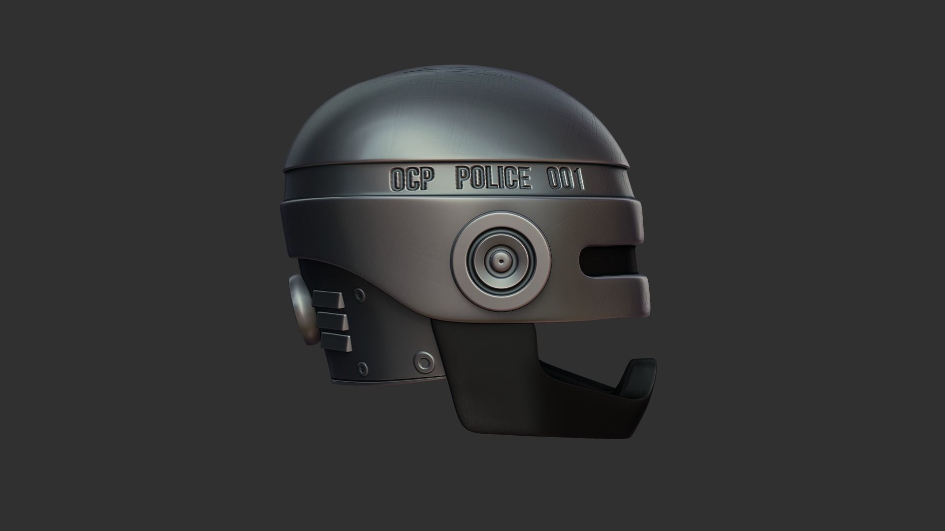 Robocop Classic Helmet - Sci-Fi Character Costume Low-poly 3D model_3