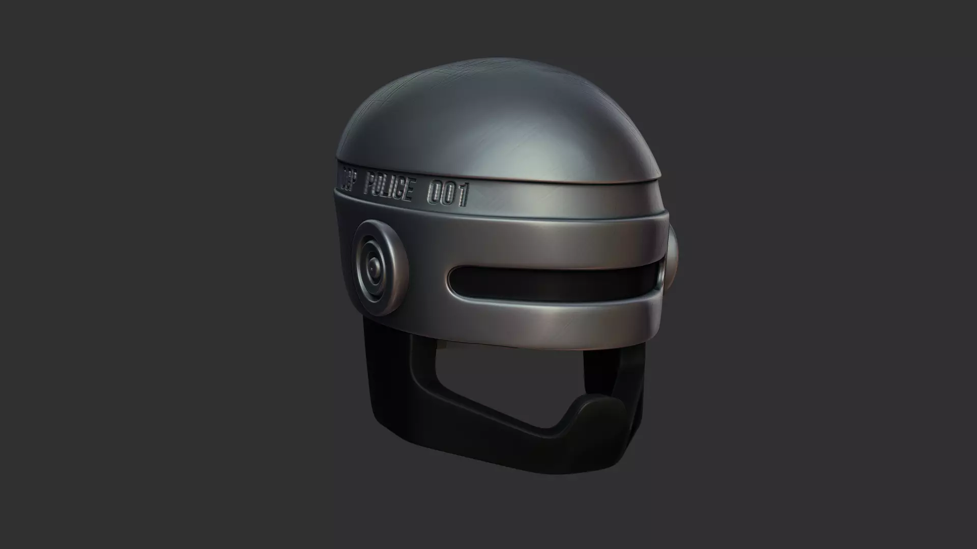 Robocop Classic Helmet - Sci-Fi Character Costume Low-poly 3D model_0