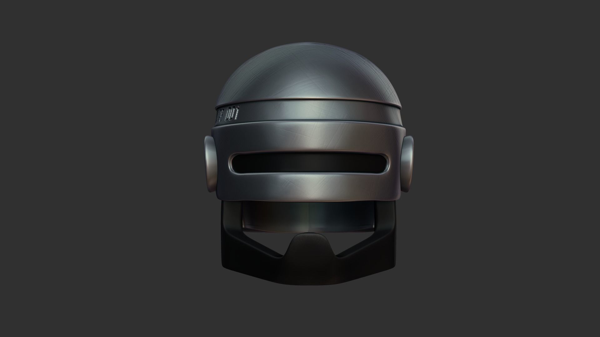 Robocop Classic Helmet - Sci-Fi Character Costume Low-poly 3D model_2