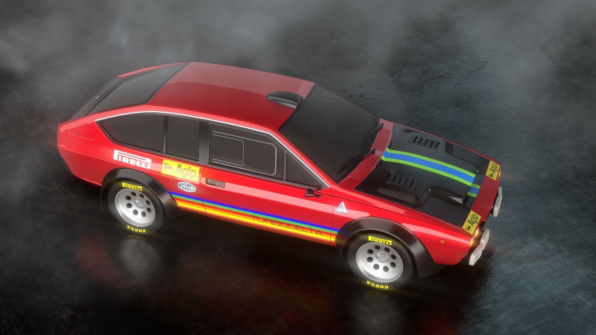 Alfa Romeo Alfetta GTV Turbodelta car 3D model_2