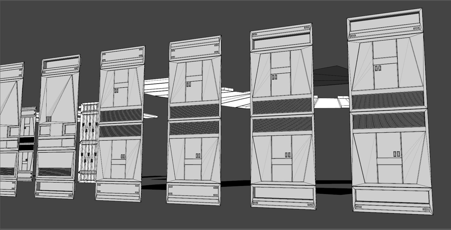 Dark Space Corridors - Sci-Fi Interior Environment 90 Piece Set 3D model_19