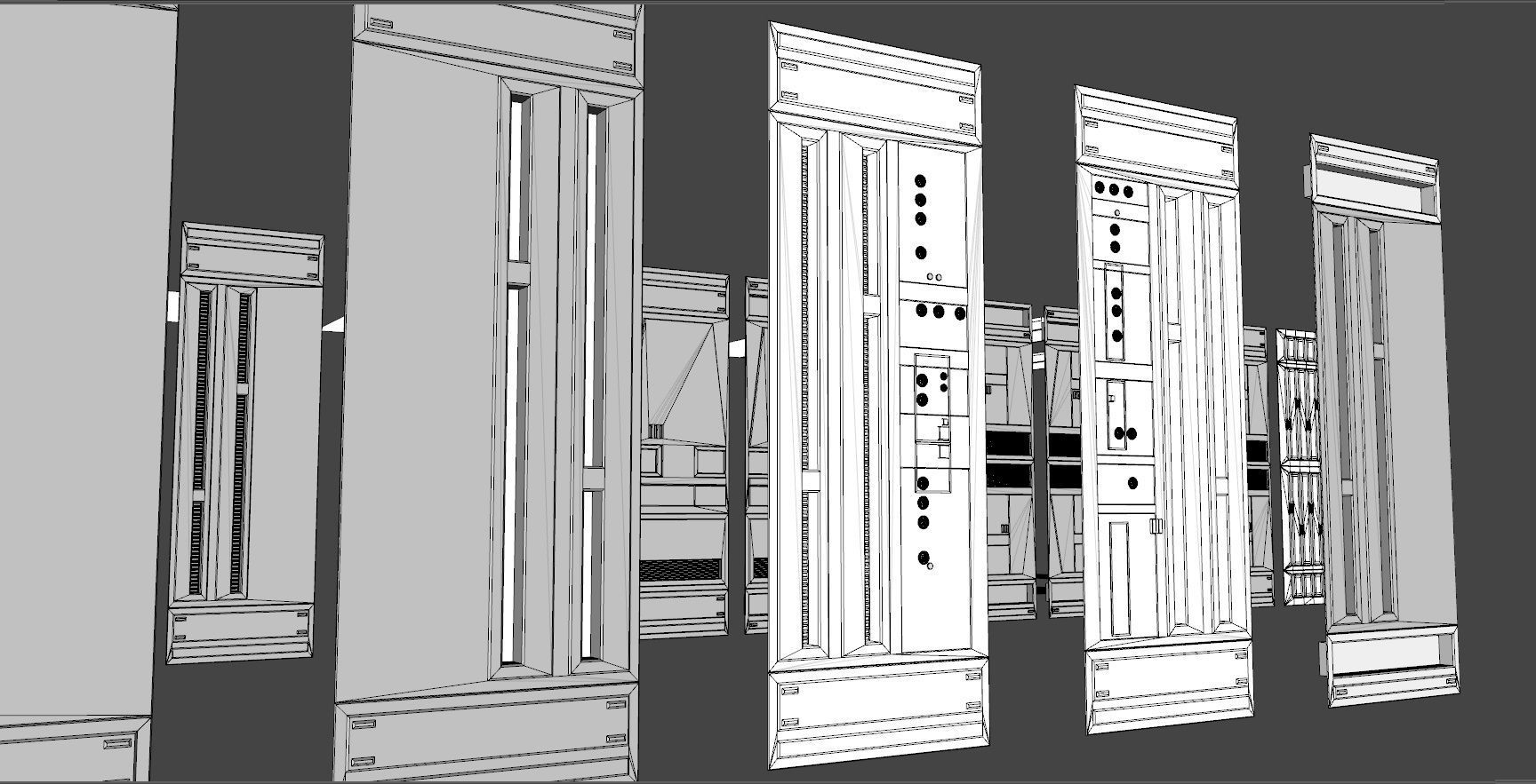 Dark Space Corridors - Sci-Fi Interior Environment 90 Piece Set 3D model_21