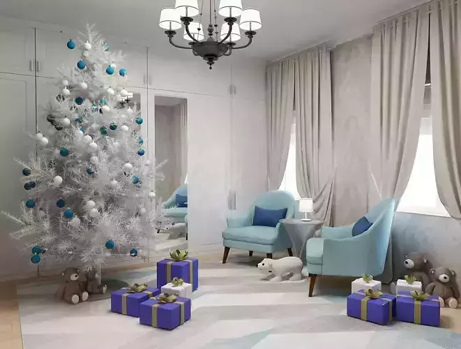 Interior with Christmas tree