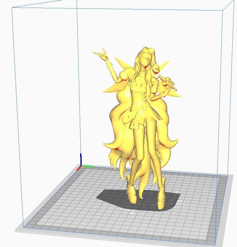 Seraphine 3D model female character with long hair 3D print model_1