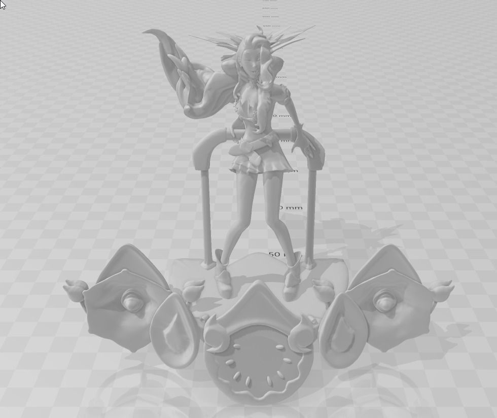 Seraphine 3D model female character with long hair 3D print model_4