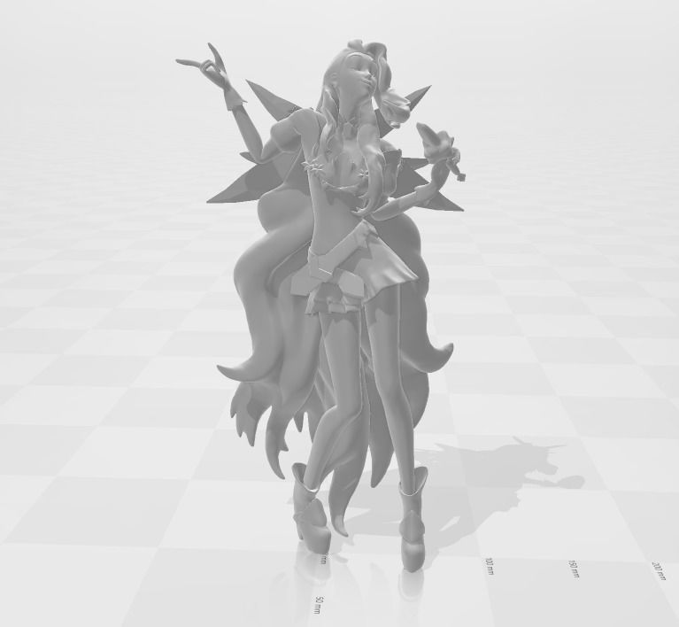 Seraphine 3D model female character with long hair 3D print model_2