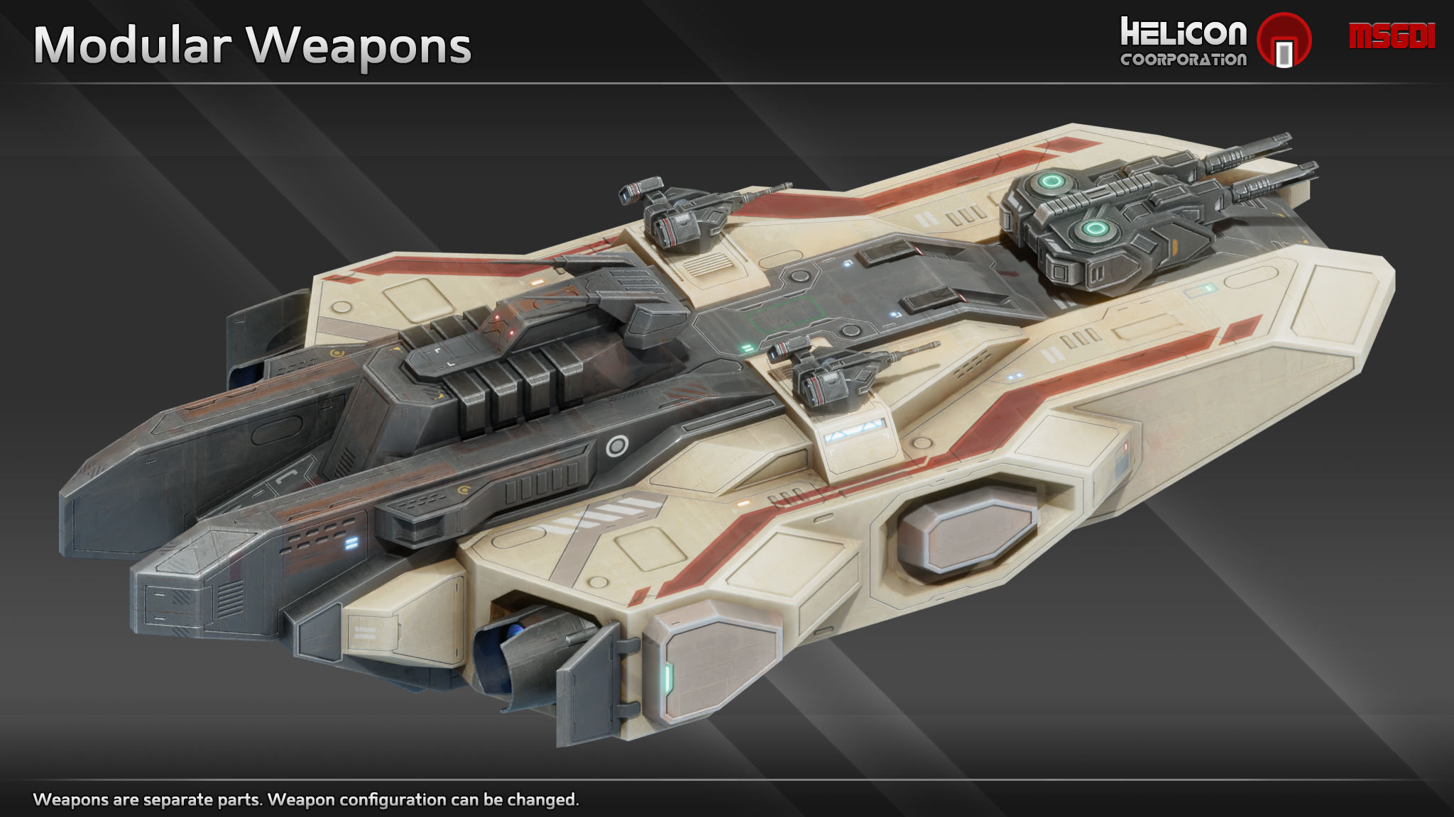 Bulk Class Frigate Low-poly 3D model_5