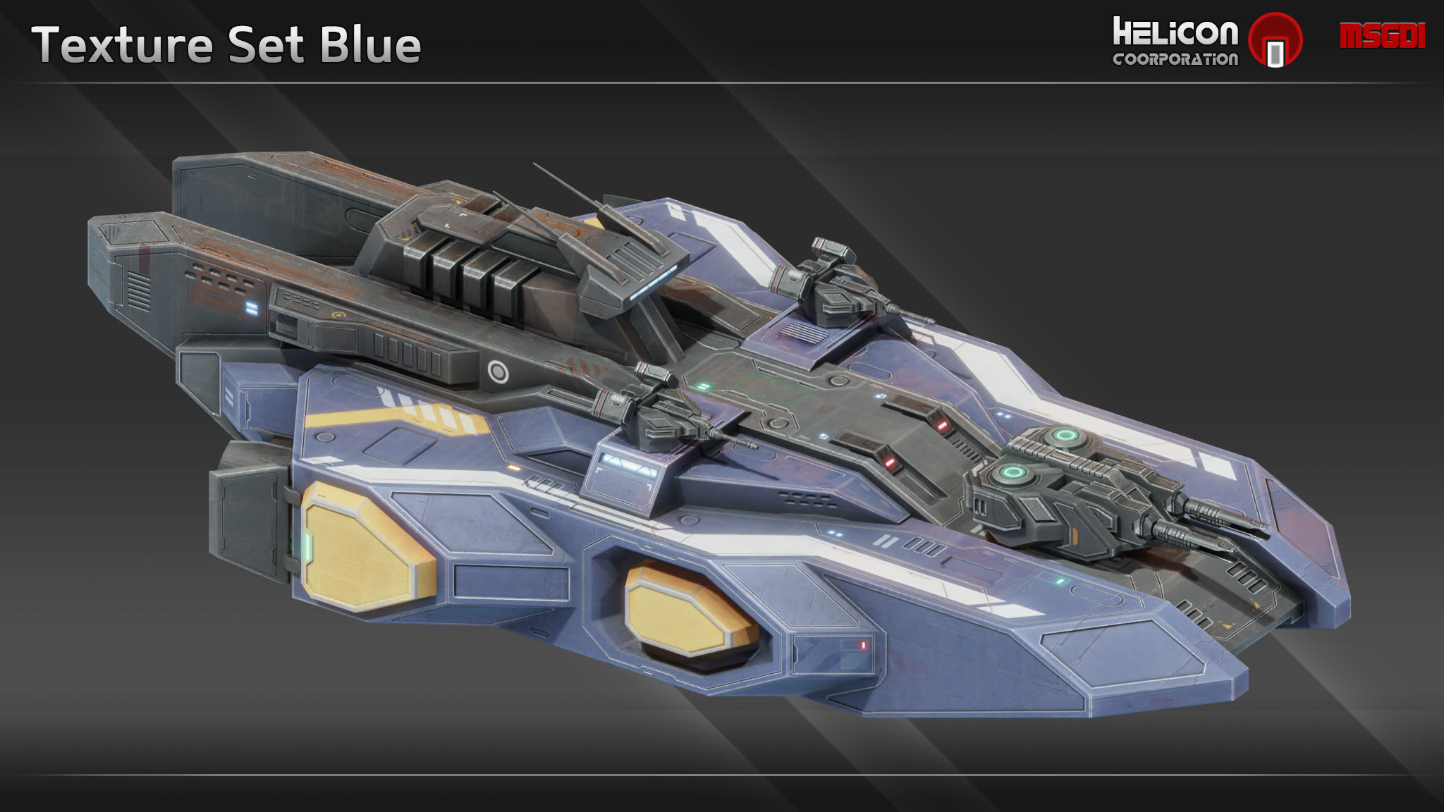 Bulk Class Frigate Low-poly 3D model_9