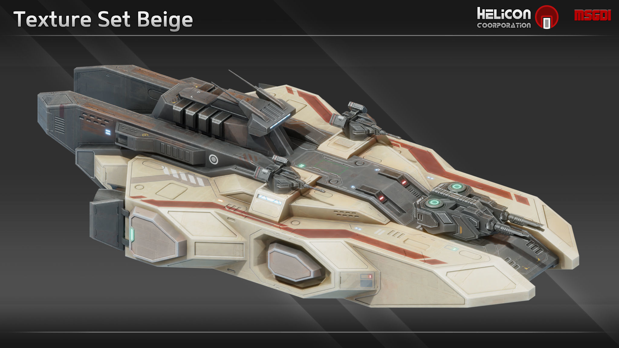 Bulk Class Frigate Low-poly 3D model_7