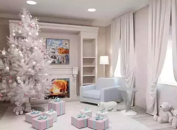 Interior with Christmas tree