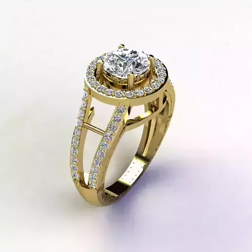 Round Halo Ring 3d Print Model