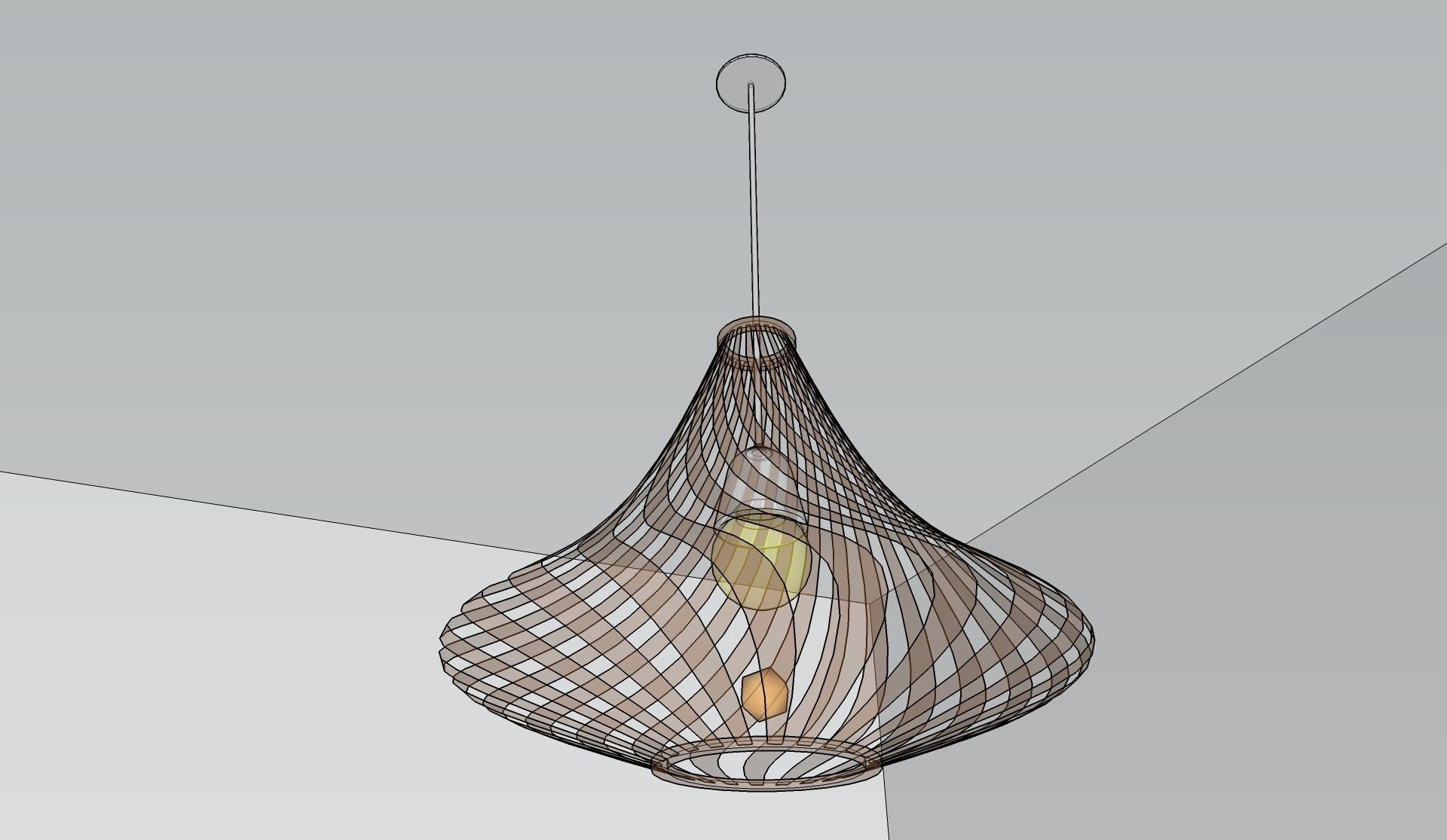 Pendent lamp celing 3D model_4