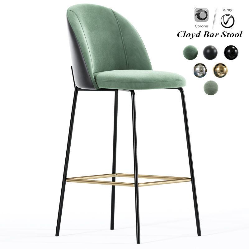 Cloyd Bar Stool 3D model_2