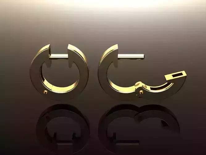 Simple Square Hoop Earring Size Small